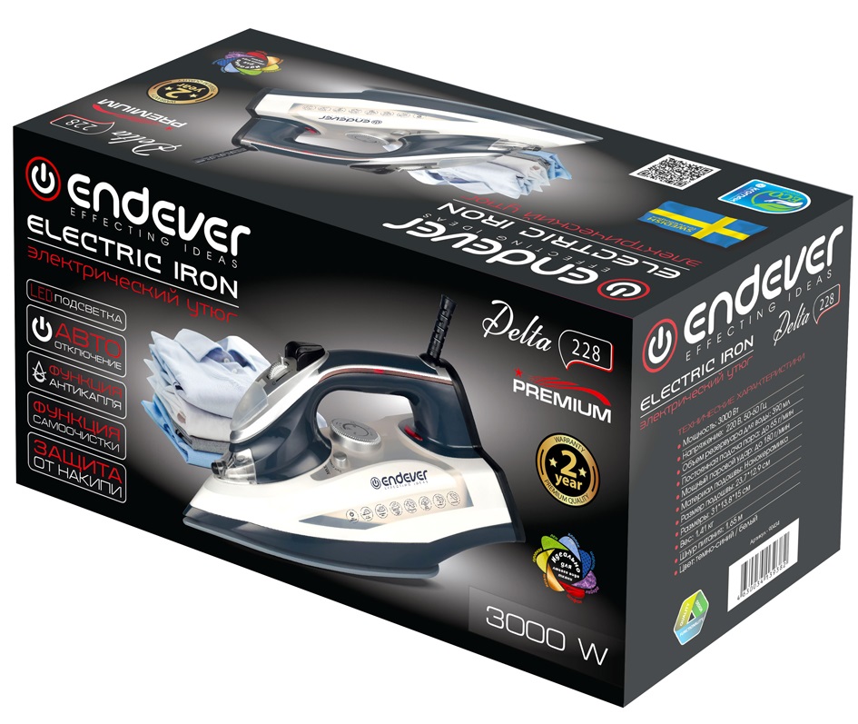 9050721 Утюг Endever Delta-228 синий KROMAX STDN-0070106 - Вид №4