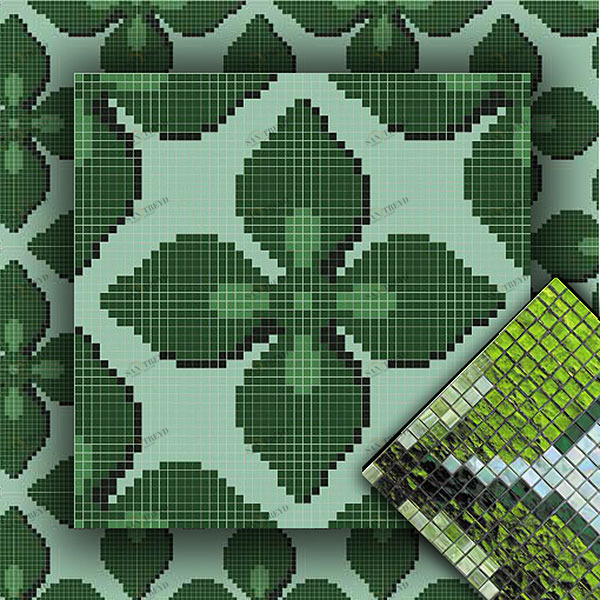 МОЗАИКА ИЗ СТЕКЛА MZ-03 GREEN ALMA ПАННО 15 MZ03GREEN
