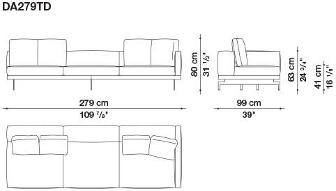 B&B Italia 3-х местный тканевый диван с шезлонгом Dock sun-id-1355318 - Вид №99