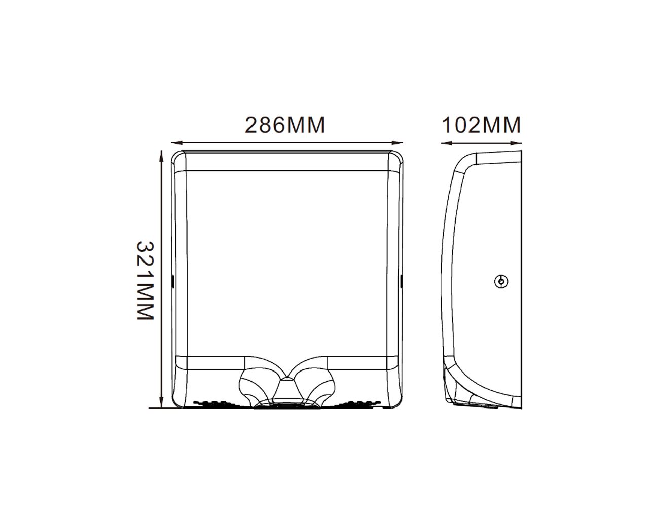 EIM109 Сушилка для рук TURBO JET SLIM, матовая сталь Merida  - Вид №1