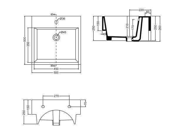 Керамическая раковина с переливом COLAVENE Volant ARCH-00078851 - Вид №12