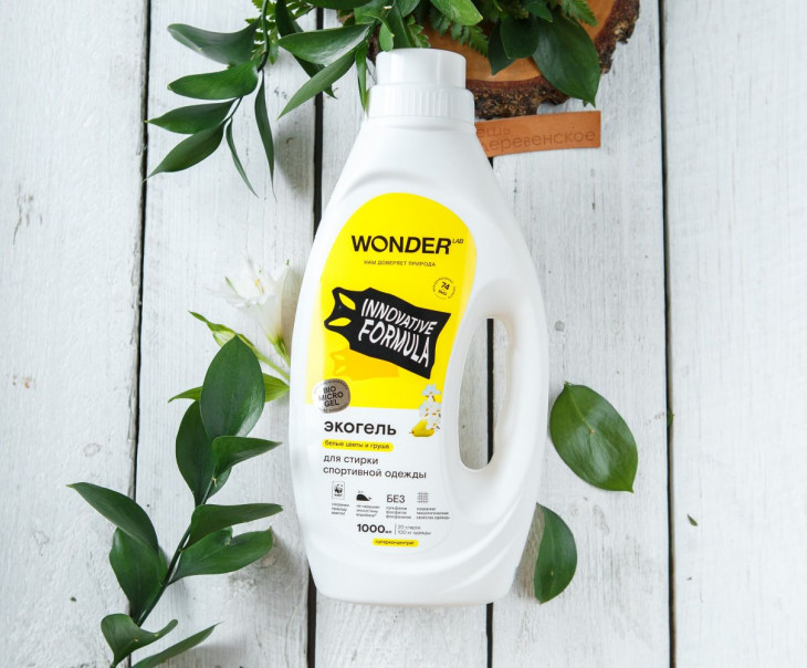 6117 Экогель для стирки спортивной одежды (белые цветы и груша) Вкусляндия 