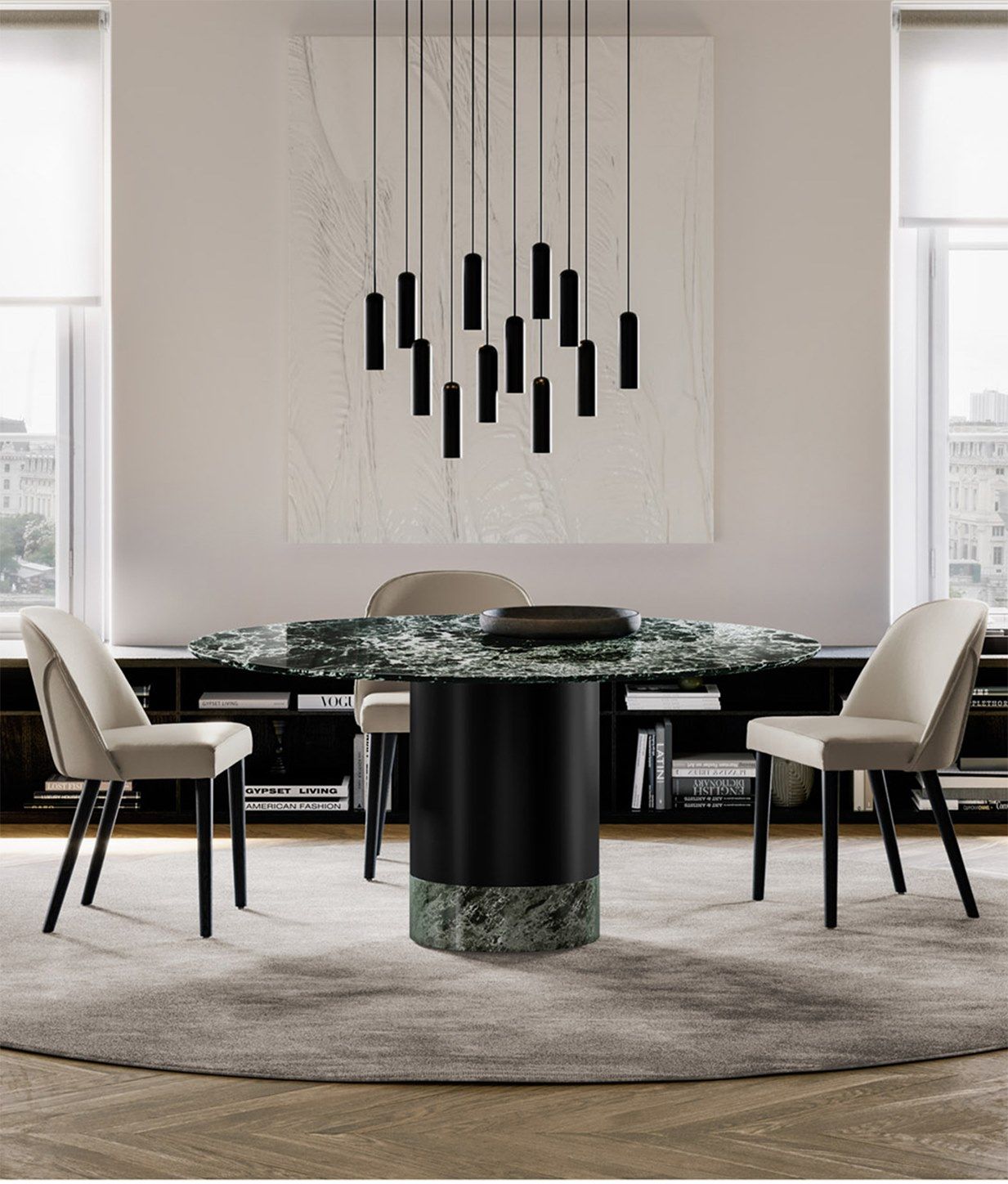 Круглый мраморный стол с металлическим основанием EFORMA Cilindro ARCH-00116686 - Вид №3