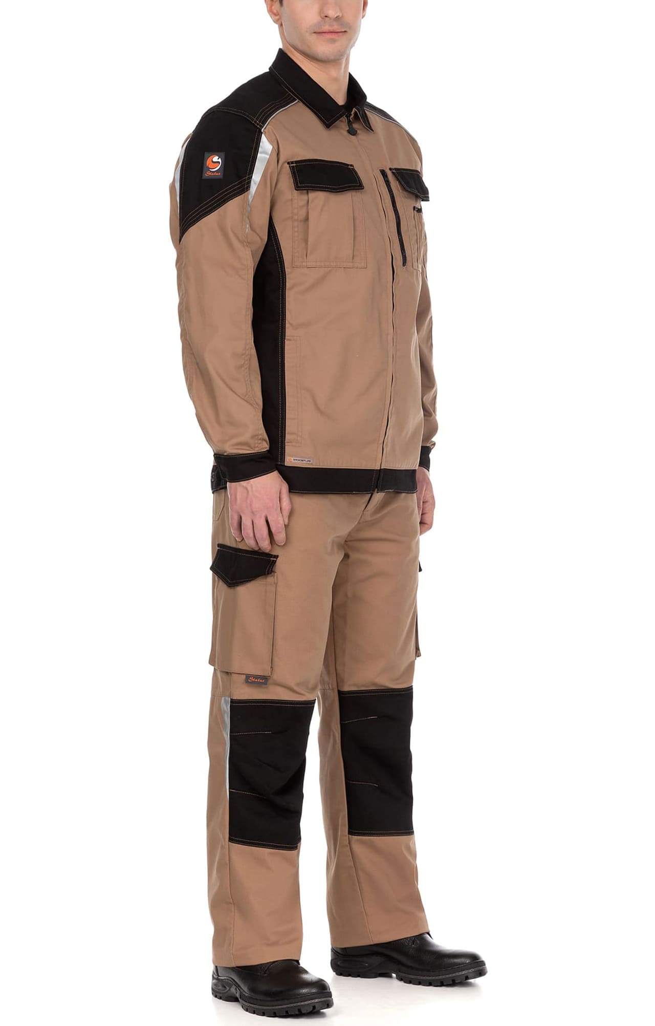 70069 Костюм  NEW бежевый с черным STATUS  Летняя спецодежда  размер 56-58/182-188  - Вид №13