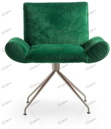 Quinti Sedute Вращающееся кресло на козелке из бархата Ginevra sun-id-1402018