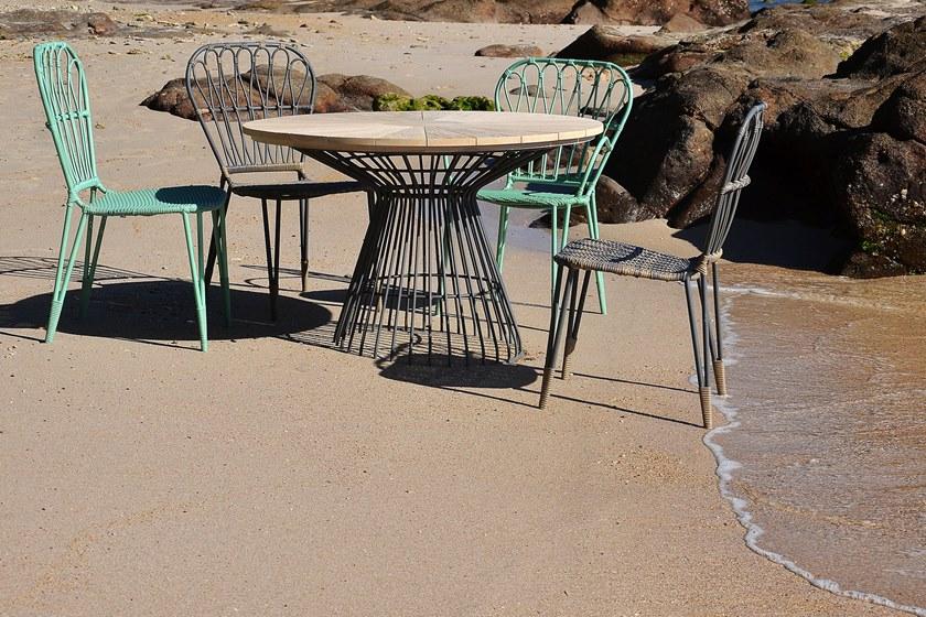 cbdesign Круглый садовый стол из алюминия и дерева Fiorella Tj 331/332/333 - Вид №3