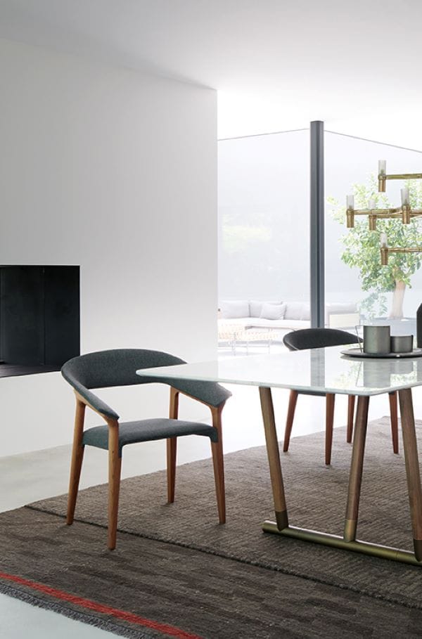 Кресло из ясеня и ткани с подлокотниками Potocco ARCH-00092601 - Вид №2