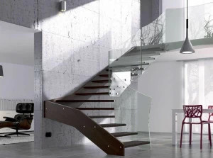 MOBIROLO Консольная лестница из дерева и стекла