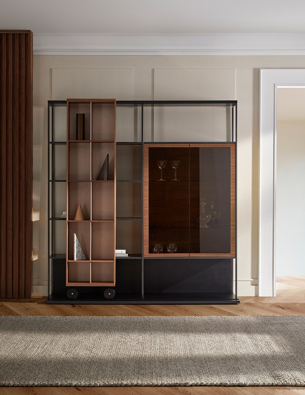 Книжный шкаф из МДФ на колесах Punt Literatura ARCH-00064312 - Вид №4