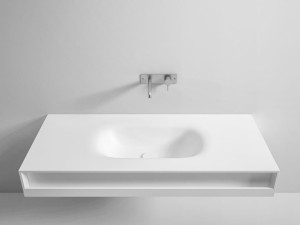 Подвесная раковина Corian® с держателем для полотенец