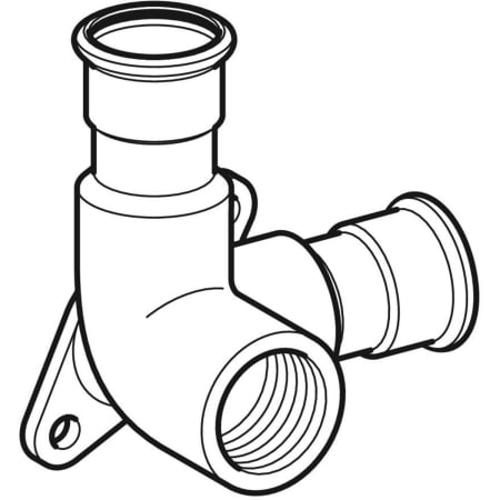 GEBERIT 33503 Водорозетка проходная Geberit Mapress из нержавеющей стали 90°, с монтажной пластиной  - Вид №1