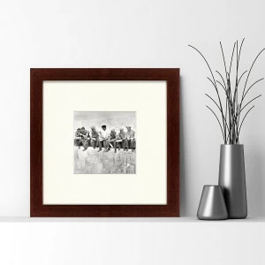 Картина черно-белая 35х35 см "Обед на небоскрёбе, 1932г." КАРТИНЫ В КВАРТИРУ  00-3894656 Белый;черный