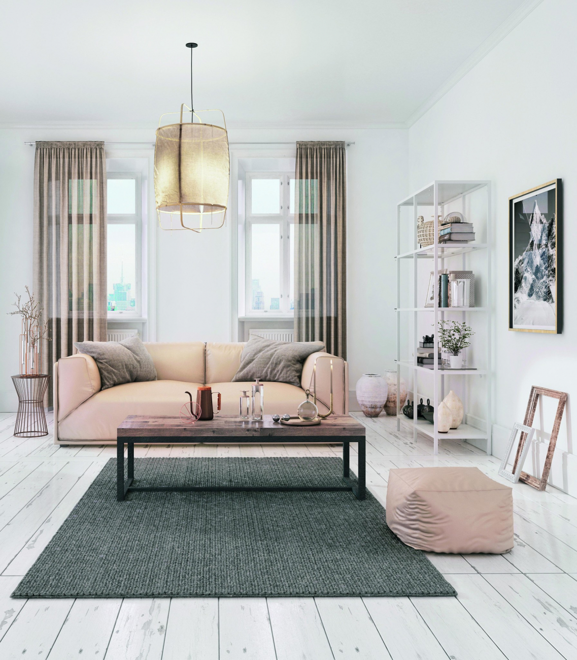 Ковер Reina Бежевый 160*230 CARPETDECOR ДИЗАЙНЕРСКИЕ, HANDMADE 240207 Бежевый  - Вид №1