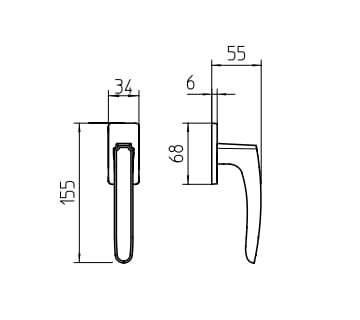 Латунная оконная ручка DK Mandelli1953 рамка ARCH-00057959 - Вид №1
