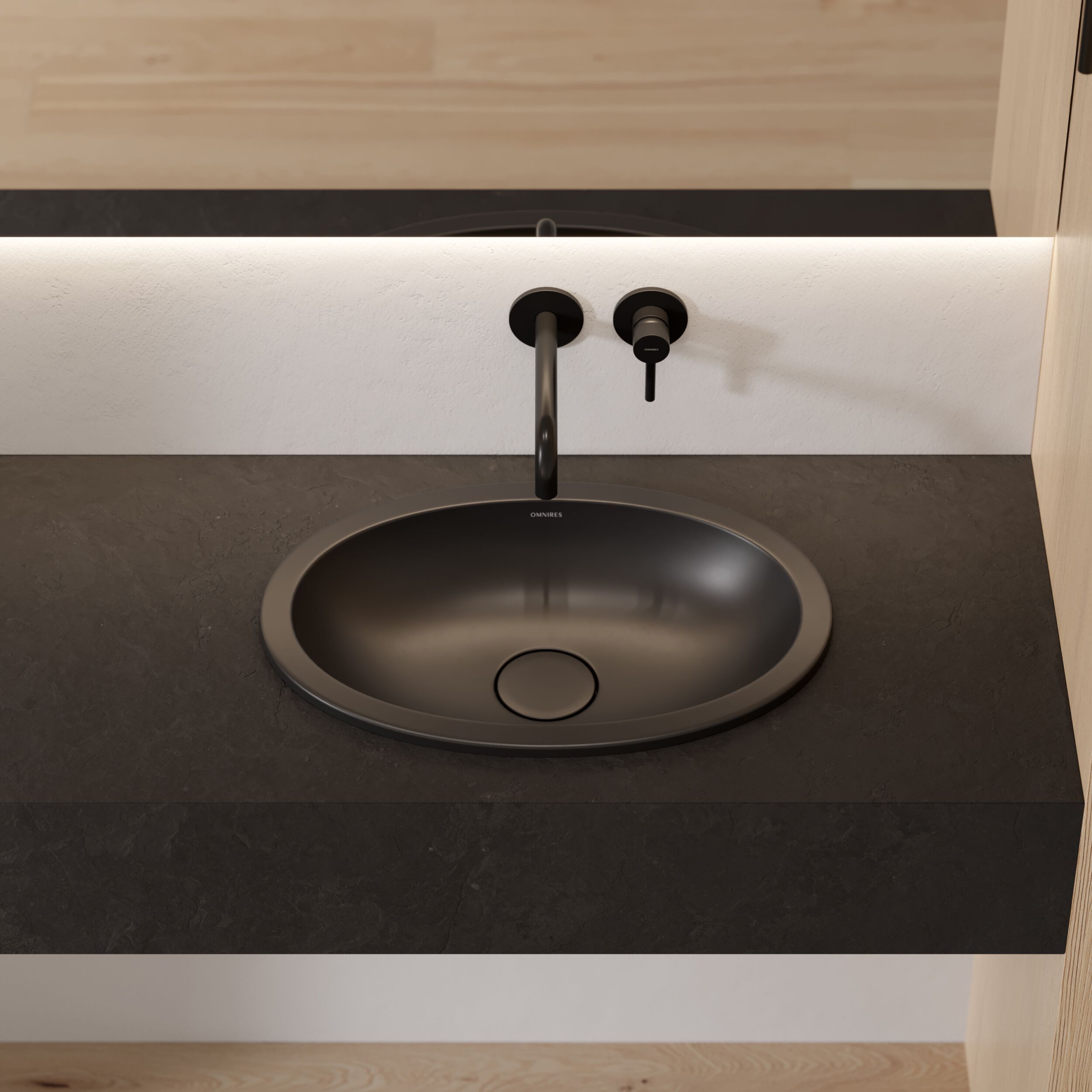 Встраиваемый умывальник из Овального композитного материала OMNIRES SHELL M+ SHELLUP ARCH-00152537 - Вид №36