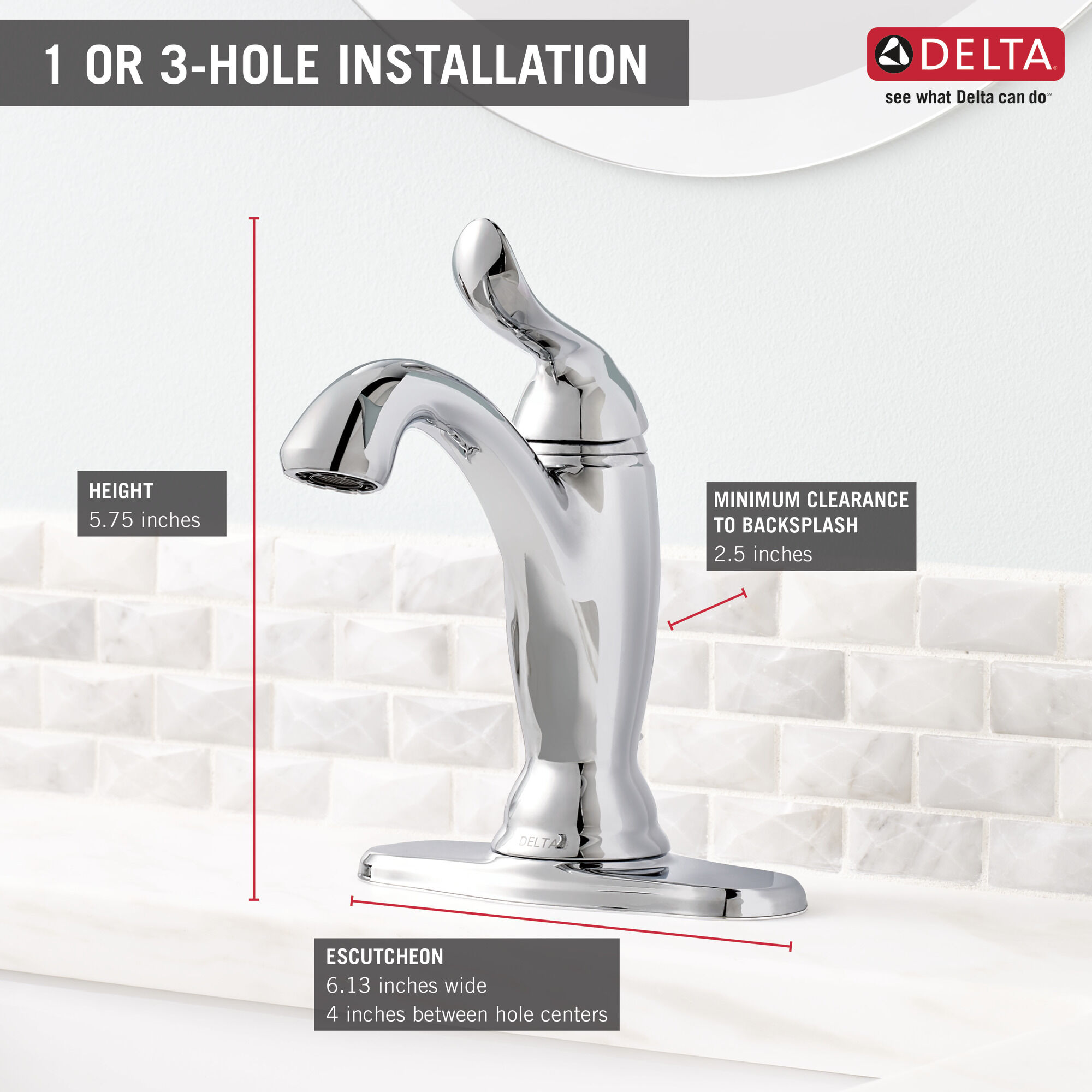 594-MPU-DST Смеситель для ванной с одной ручкой Delta Faucet Linden Хром  - Вид №3