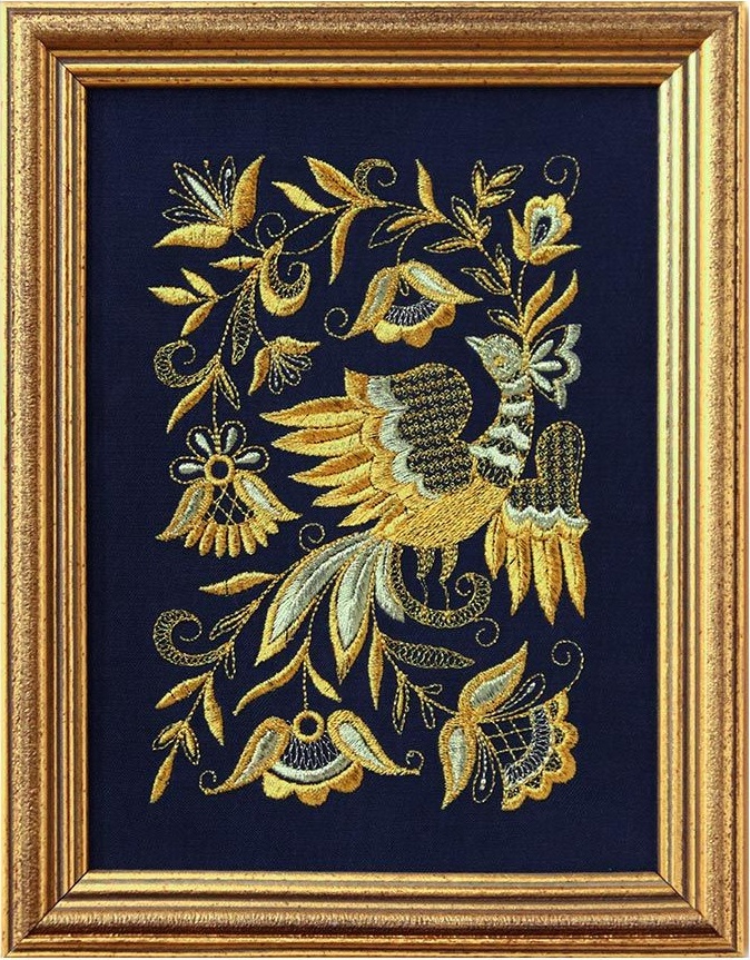 10660401 Торжокские золотошвеи Панно "Птица Весна" Разм. 22*19/17*14 Рис. 1358 