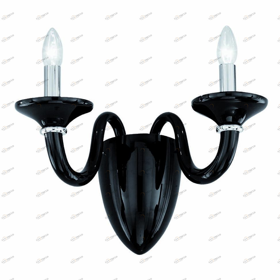 Бра Ideal Lux White Lady AP2 Nero IDEAL LUX СВЕЧА 077593 Черный 