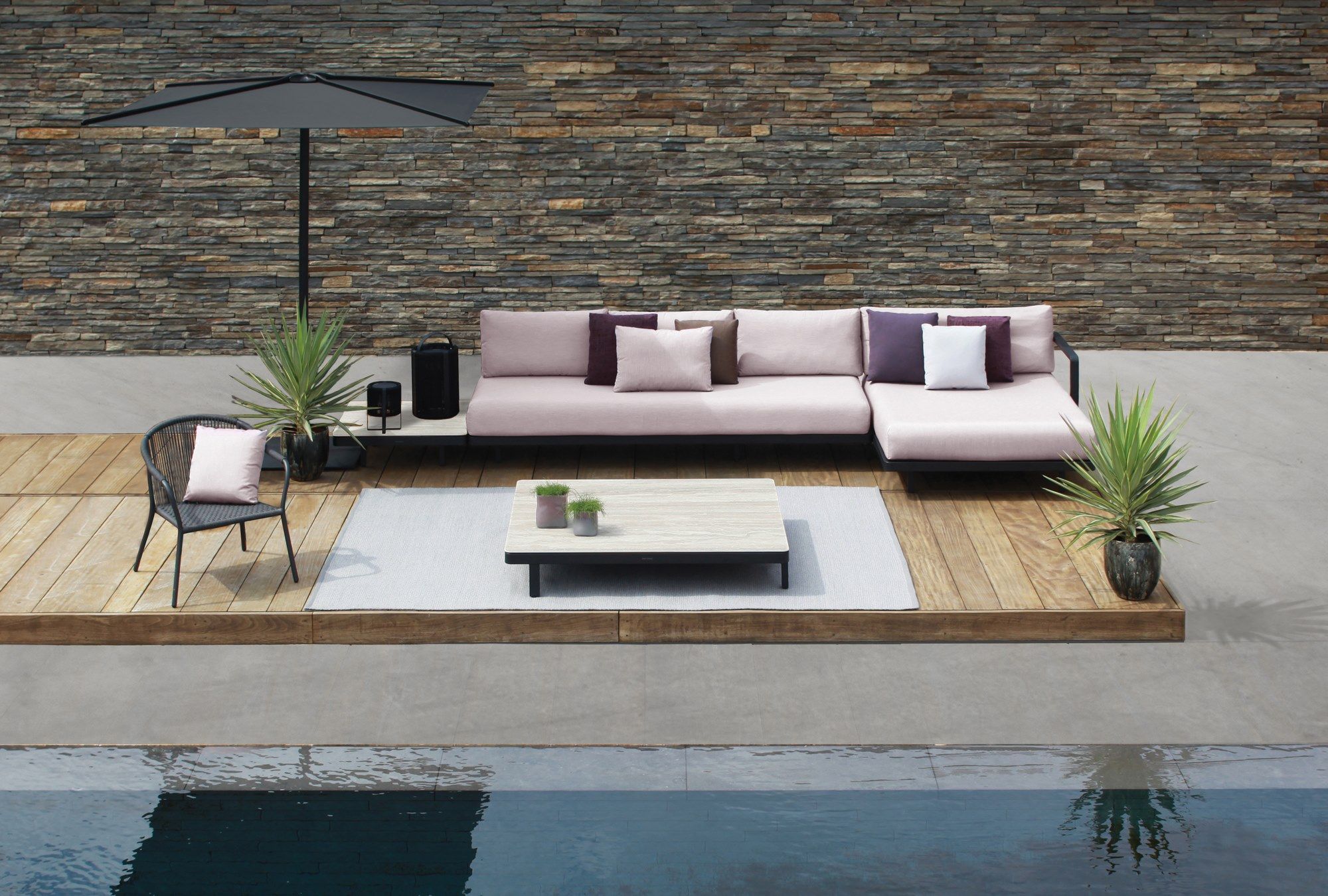 Модульный садовый диван Batyline® с полуостровом Royal Botania Alura Lounge ARCH-00001610 - Вид №1