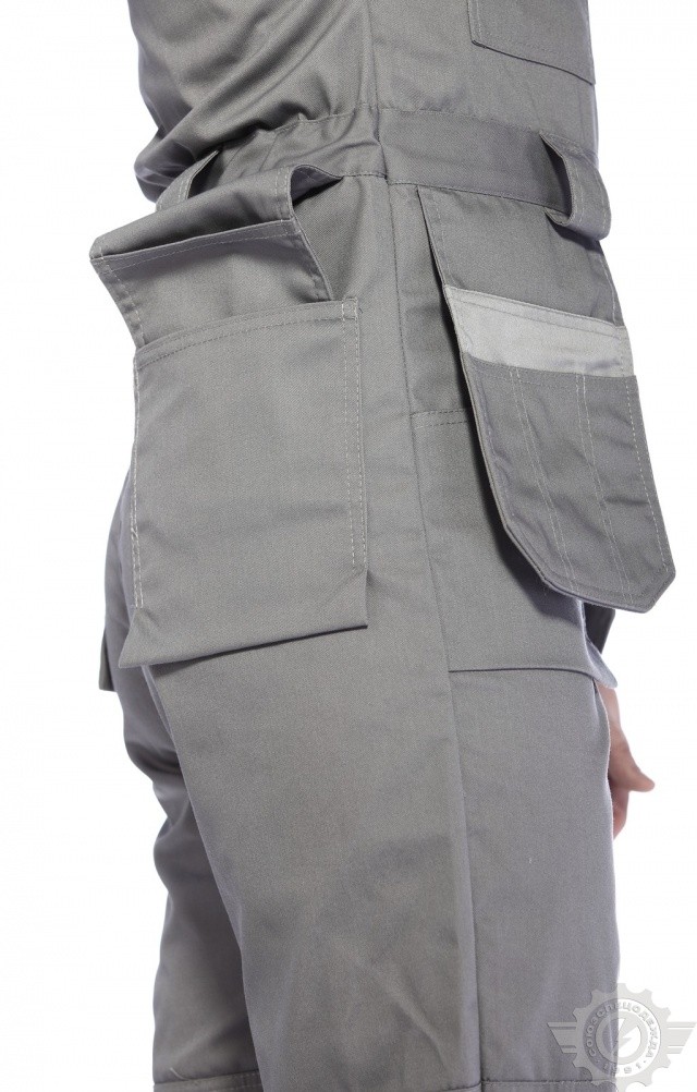 65653 Полукомбинезон "Профессионал" темно-серый  Летняя спецодежда  размер 64-66/170-176  - Вид №7