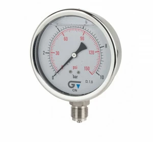 GENEBRE 3824 016 Pressure gauge Ø 100 with glycerine, bottom connection, BSP thread