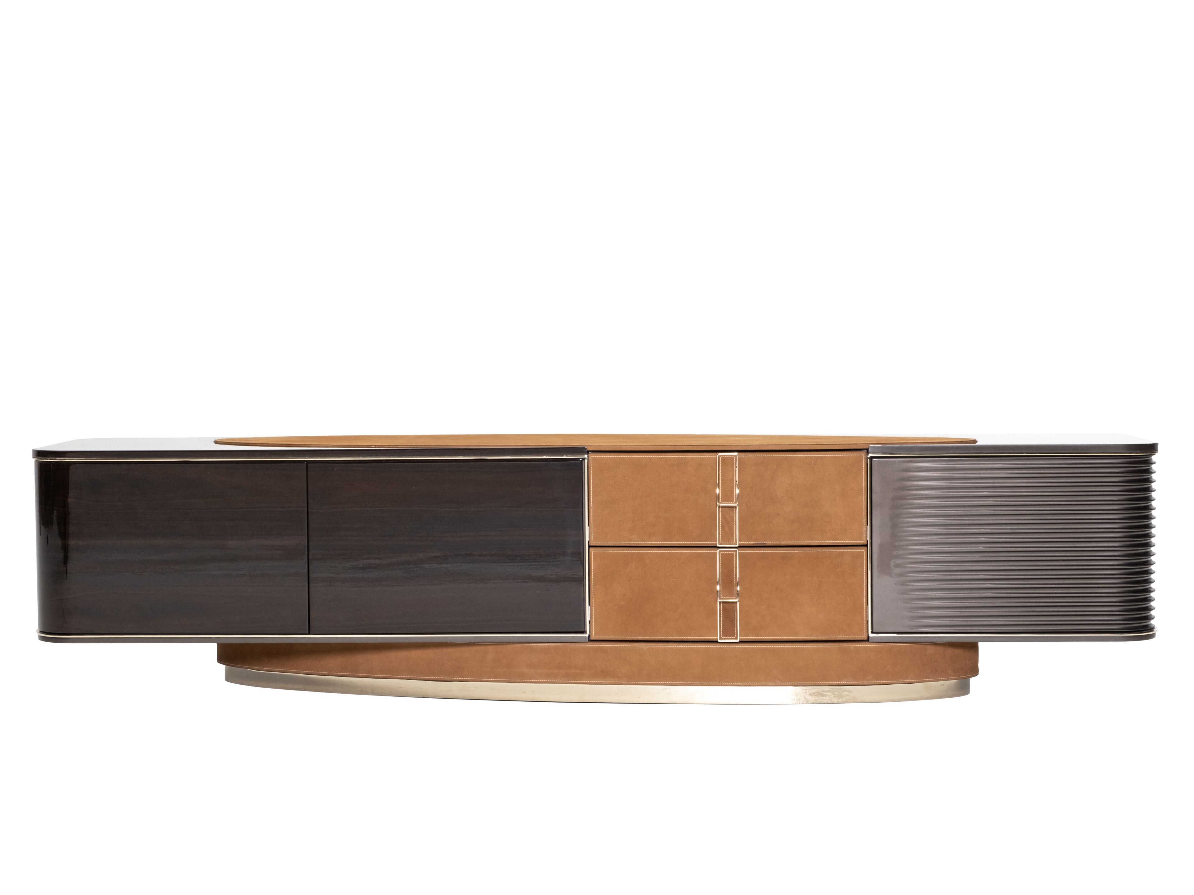 Низкий шкаф для телевизора с ящиками Zebrano Niks ARCH-00121095