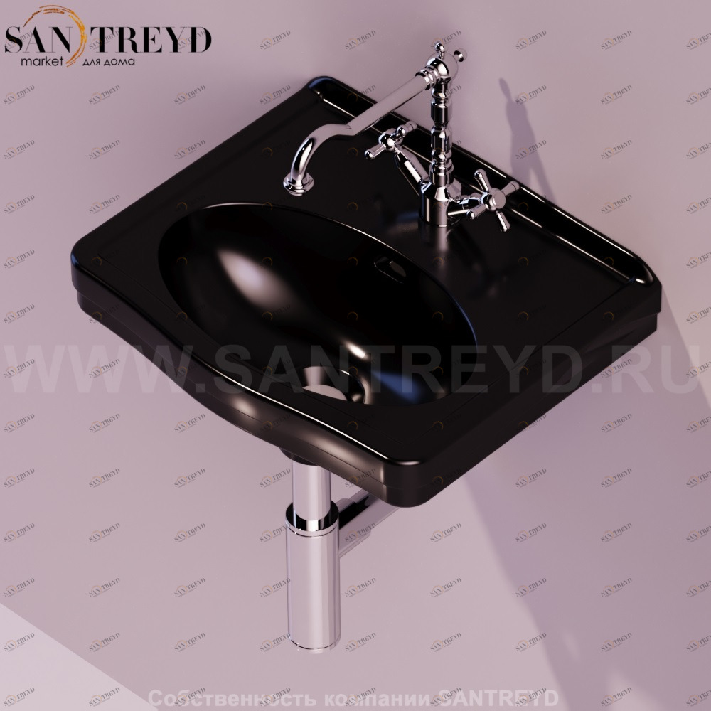 LO944NERO Подвесная раковина настенная прямоугольная Simas Londra черная