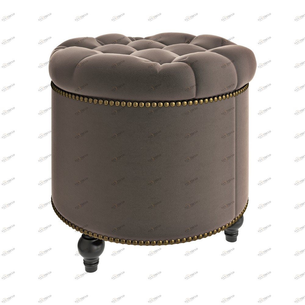 Пуфик круглый с ящиком для хранения коричневый 40 см Canapes KREIND CANAPES 00-3879842 Коричневый Santreyd 