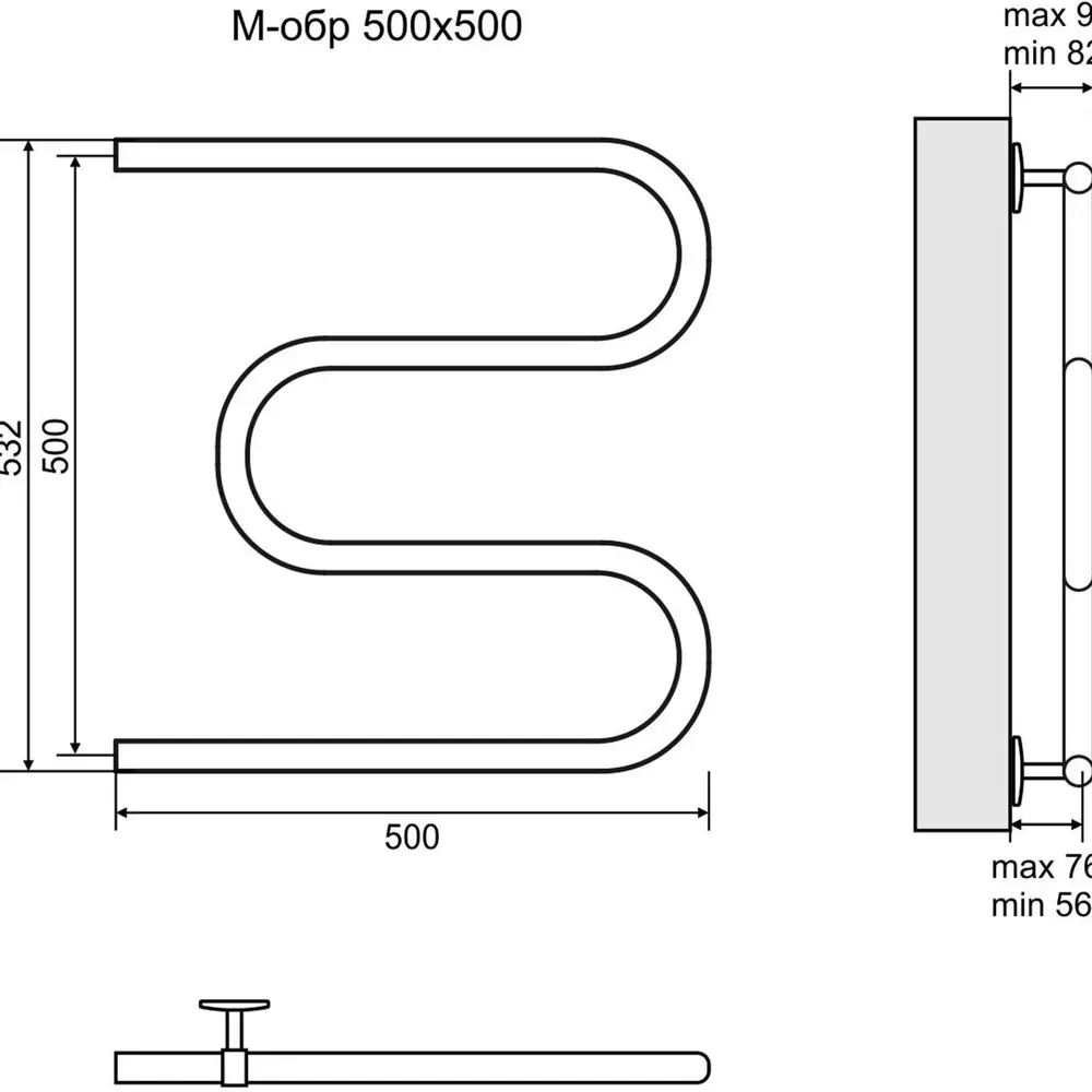 Водяной полотенцесушитель Equation M-образный для ванной комнаты 16966213 STLM-0007304 - Вид №3