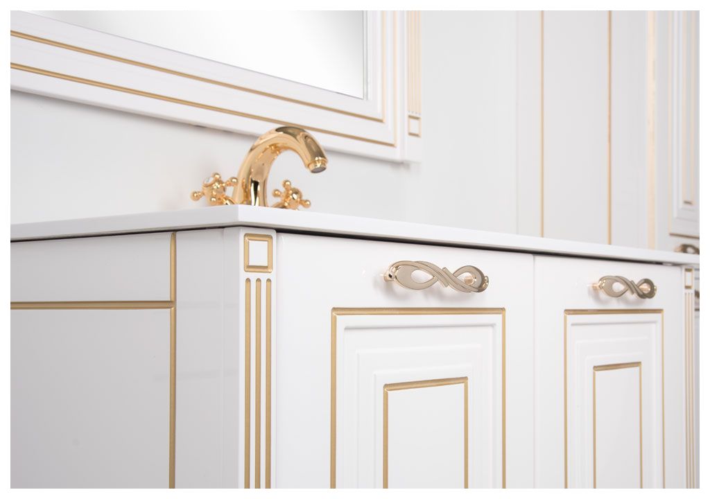 Тумба с раковиной Aquanet Паола 90 белый/золото (литьевой мрамор) 0018611600164748 - Вид №4