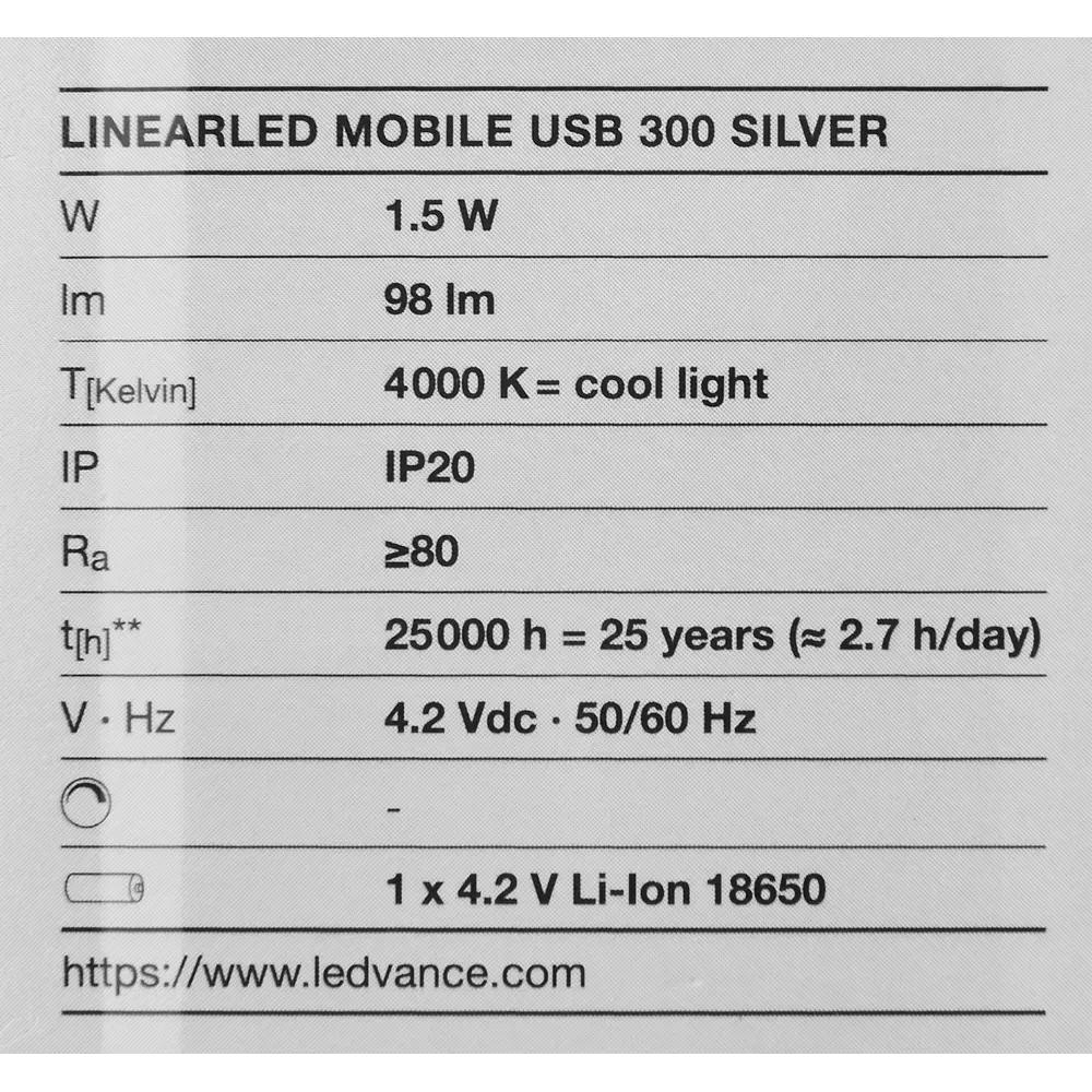 Светильник светодиодный Ledvance Linearled Mobile 300 на батарейках крепление на клей цвет серый STLM-2076986 - Вид №6
