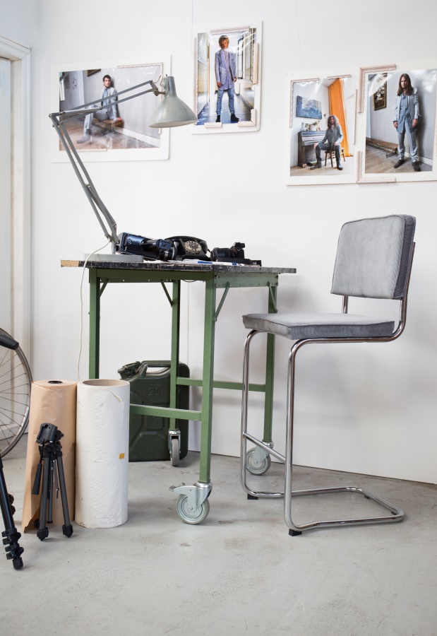 Стул барный Ridge Kink Rib желтый Zuiver 1500008 - Вид №1