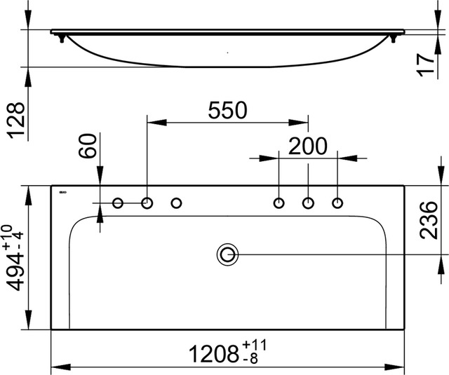 32980311206 Двойной керамический умывальник KEUCO Plan - Вид №2