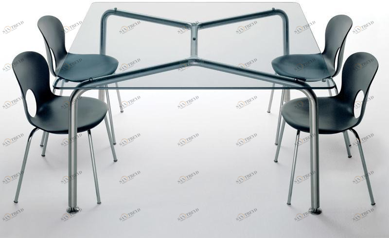 REXITE Квадратный стол из стали и хрусталя sun-id-1406531