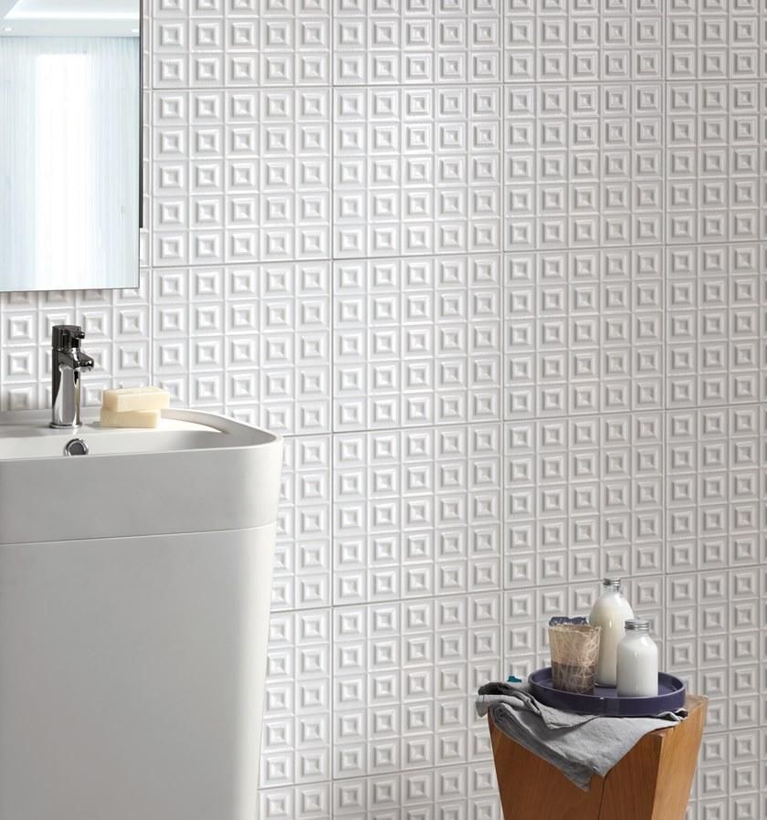 Cerasarda Белая керамическая трехмерная поверхностная плитка Parentesi quadra Https://www.cerasard - Вид №7