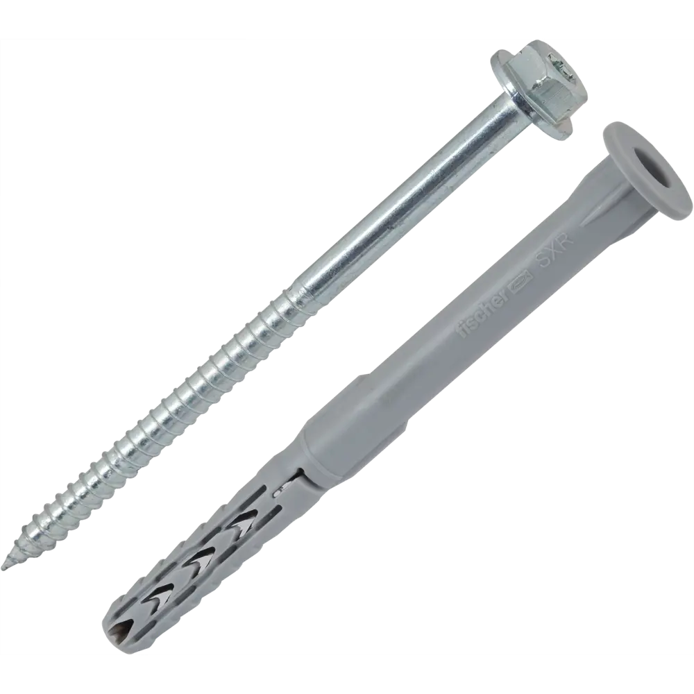 Дюбель-шуруп Fischer SXR FUS фасадный 10x120 мм нейлон/оцинкованная сталь 12471483 STLM-2032628 