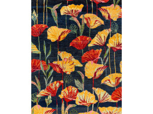 Прямоугольный шерстяной цветочный ковер