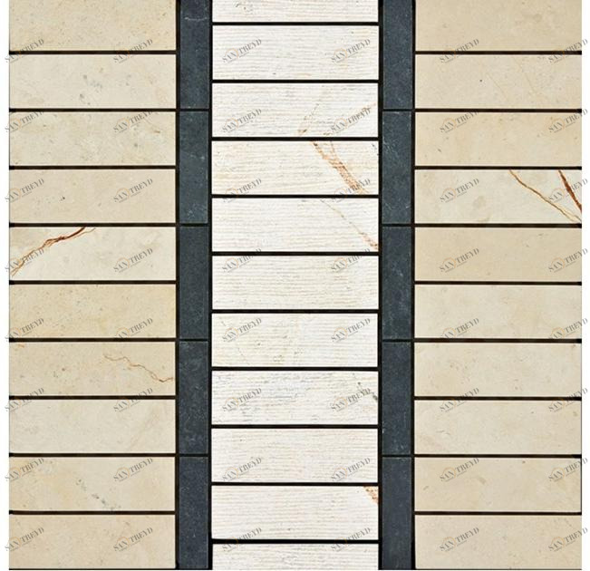 Ideamarmo Сланцевая и мраморная мозаика Strip Stp 402