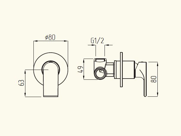 Смеситель MIGLIORE Tenesi 25420 скрытого монтажа, для душа sun-id-685618 - Вид №1