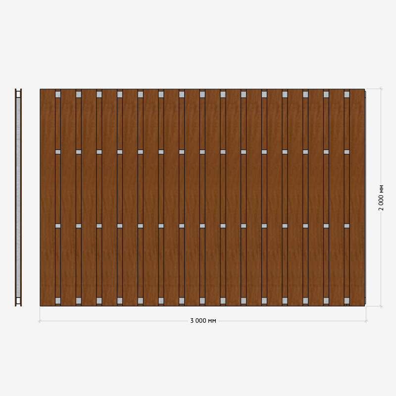 Заборная секция «Шахматка» 3×2м RUSDECKING sun-id-1025044 - Вид №1