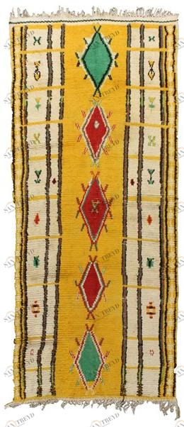 AFOLKI Прямоугольный шерстяной коврик с длинным ворсом и узором Azilal Ta972be