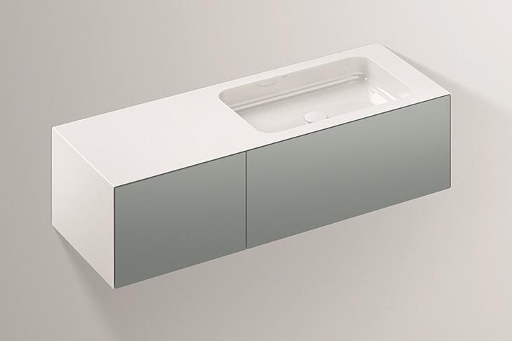 5159510000 Умывальник с тумбой, wp.folio10, белая, proshield, лакированная, шелковисто-матовый блеск, серый Alape серия FO (Folio) 