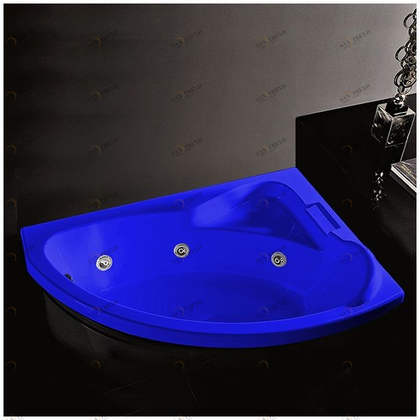 Ванна Gruppo tressee Syria V6557-DX-SI синяя с гидромассажем угловая встроенная правая Gruppo Treesse STDV6557DXSI