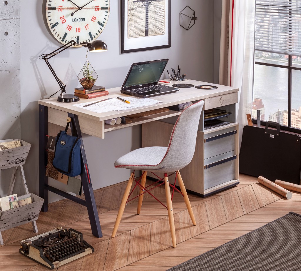 Письменный стол с ящиками 141 см Trio L CILEK TRIO 00-3832434 Бежевый Santreyd - Вид №1