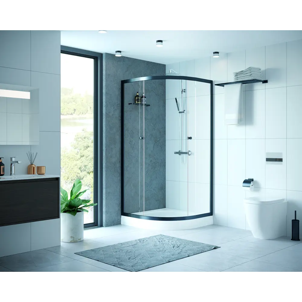 DOMANI-SPA Cube — угловой душевой бокс с черным профилем и стеклянными створками 89363999 Delight STLM-1001426 - Вид №9