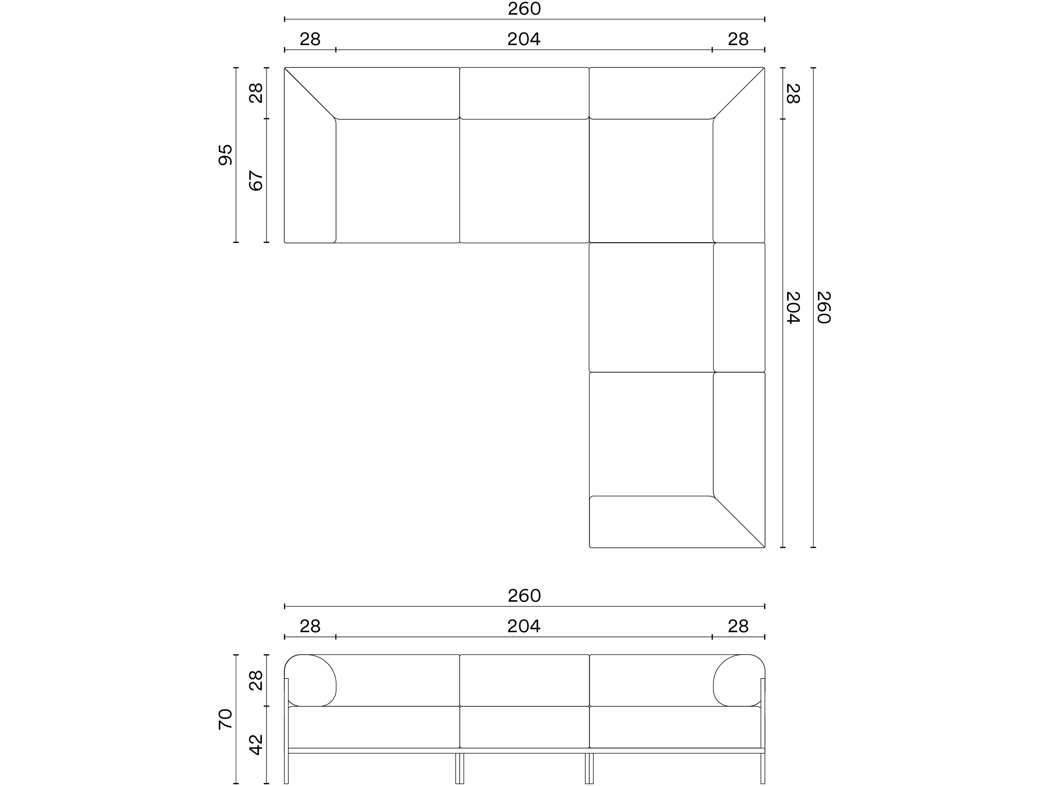 Угловой диван из ткани на 5 мест Noah Living ARCH-00090161 - Вид №10