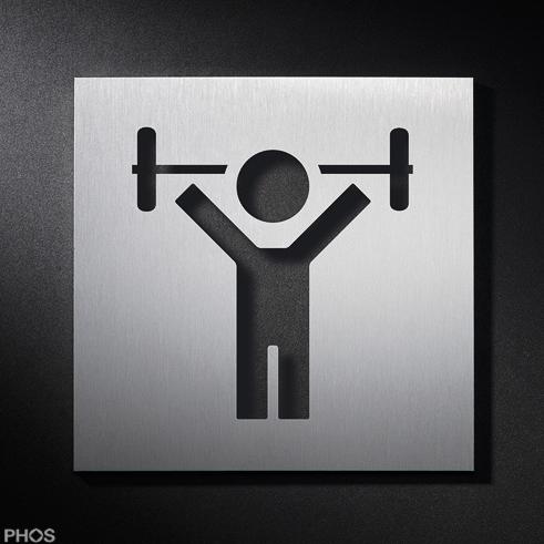 PS4501 Знак пиктограммы мужского фитнес-зала PHOS  - Вид №1