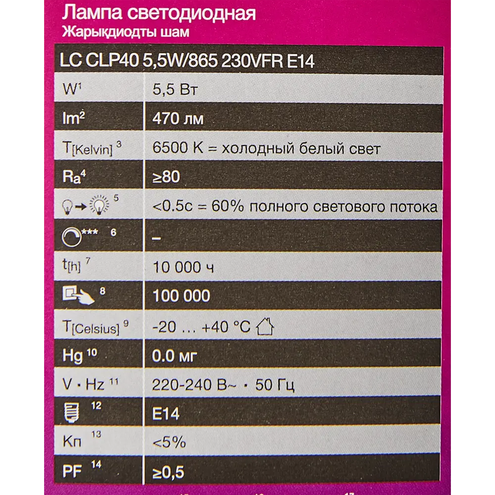 Лампа светодиодная Osram Antibacterial E14 220-240 В 5.5 Вт шар малый 470 лм холодный белый свет 82807763 STLM-2190489  - Вид №4