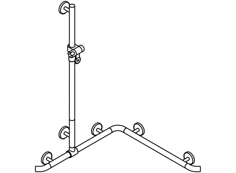 950.35.31091 Поручень для душа с выдвижным держателем для душа HEWI Greifen  - Вид №6