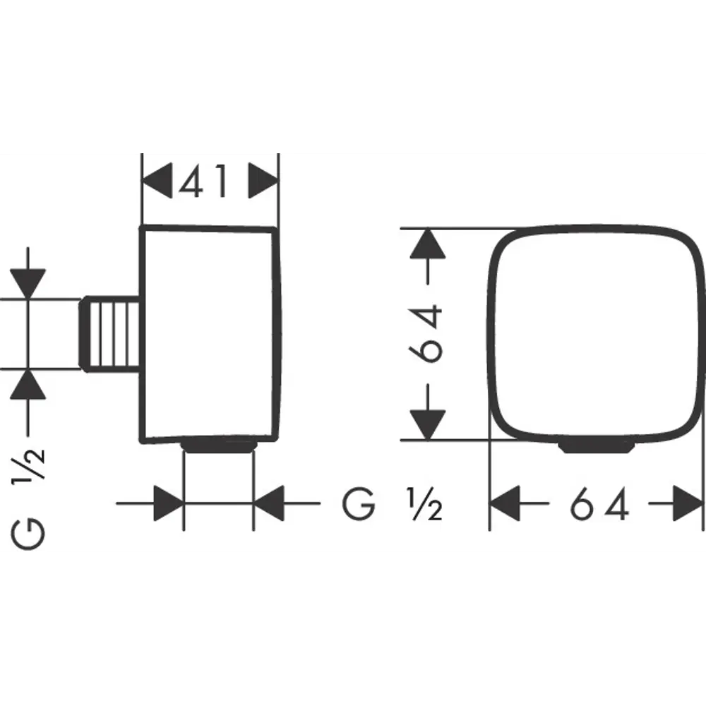 Подключение для шланга душевого Hansgrohe Fixfit цвет хром STLM-2035675 - Вид №2
